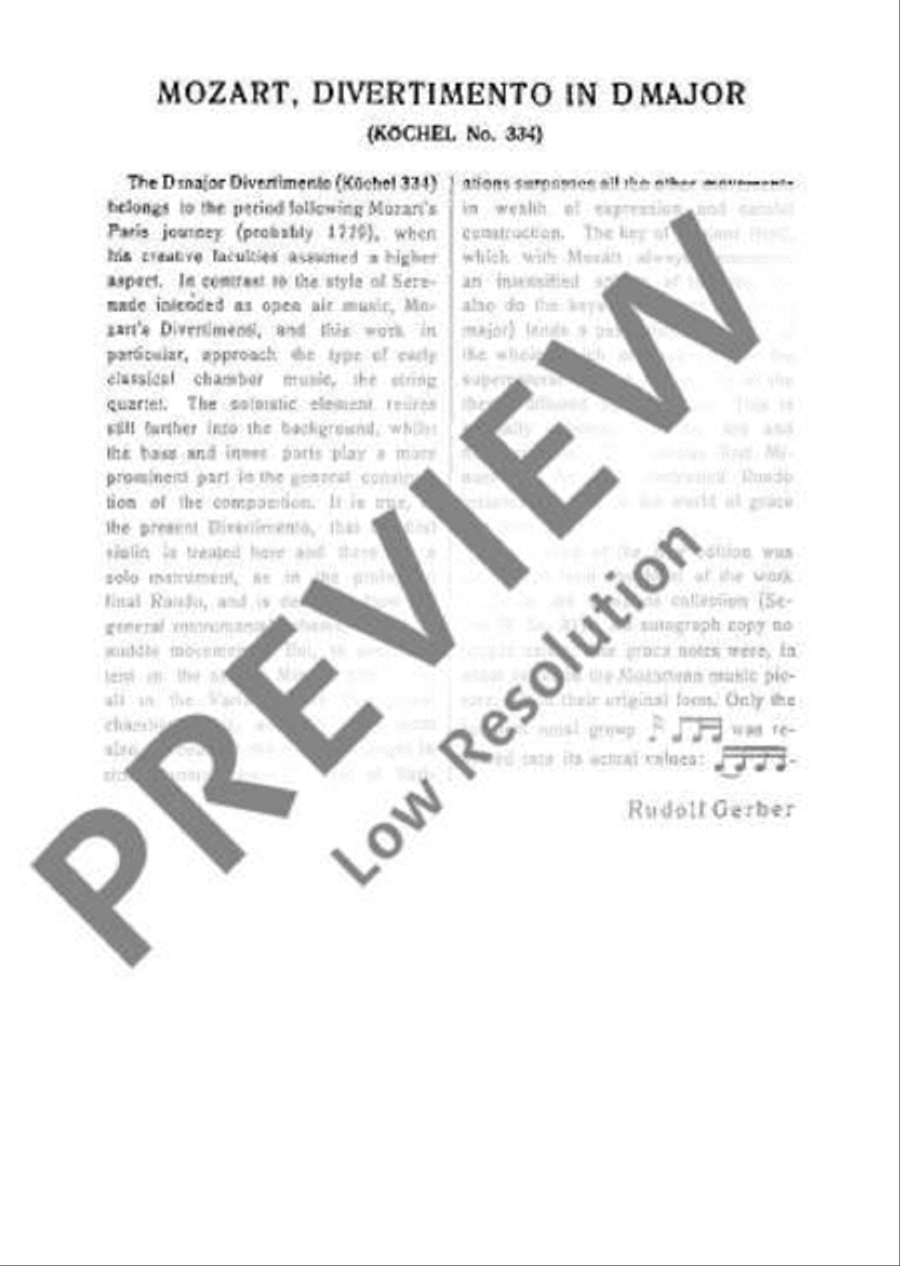Divertimento No. 17 D major Horn scores gallery preview page 4
