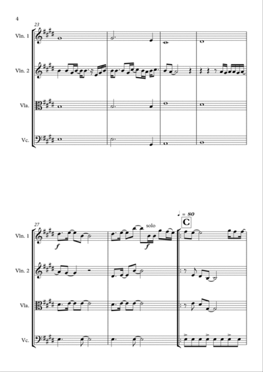 I Can Only Imagine String Quartet scores gallery preview page 4