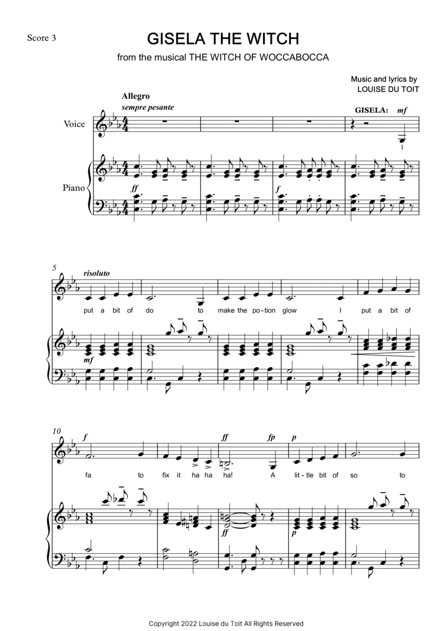 The Witch of Woccabocca - Gisela the Witch Voice scores gallery preview page 1