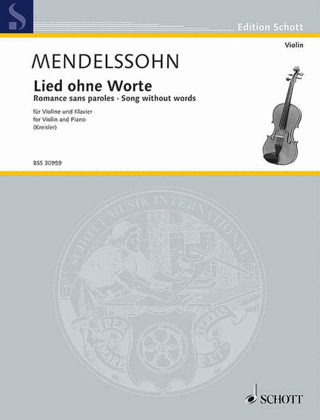 Kreisler Mw11 Mendelssohn Song Vln Pft