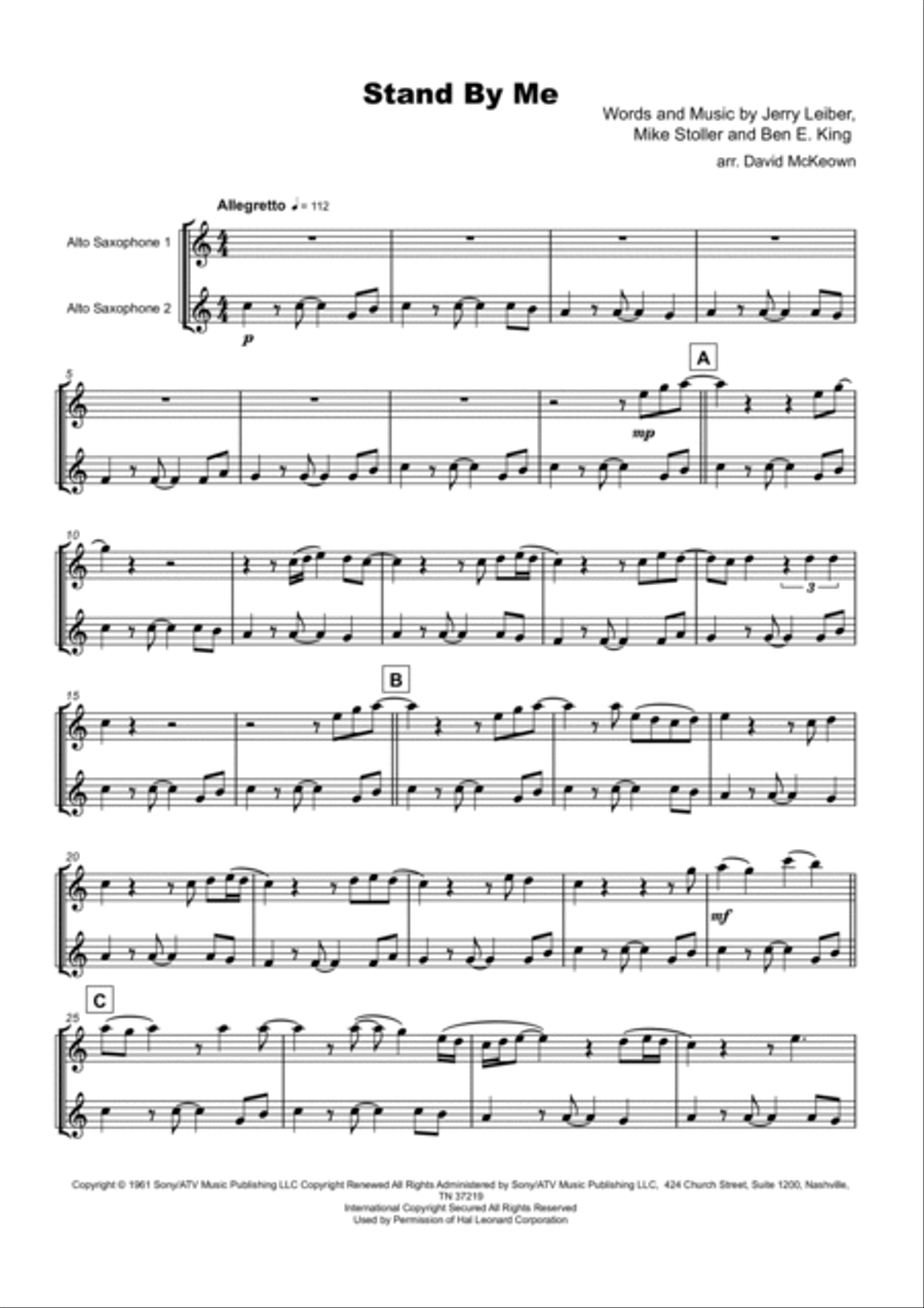 Stand By Me Woodwind Duet scores gallery preview page 2