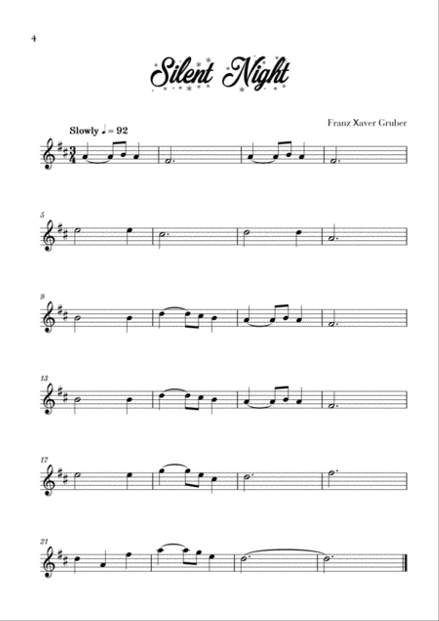 10 Easy Christmas Carols for Trumpet Beginners (Music for Children) Trumpet Solo scores gallery preview page 6