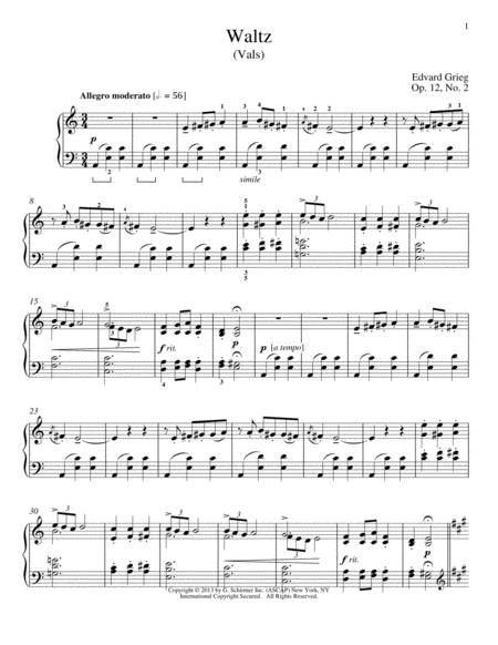 Waltz (Vals), Op. 12, No. 2
