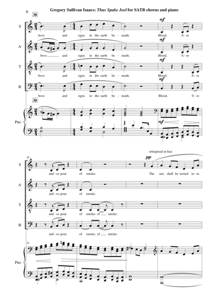 Gregory Sullivan Isaacs: Thus Spake Joel for SATB chorus and piano or organ, chorus part