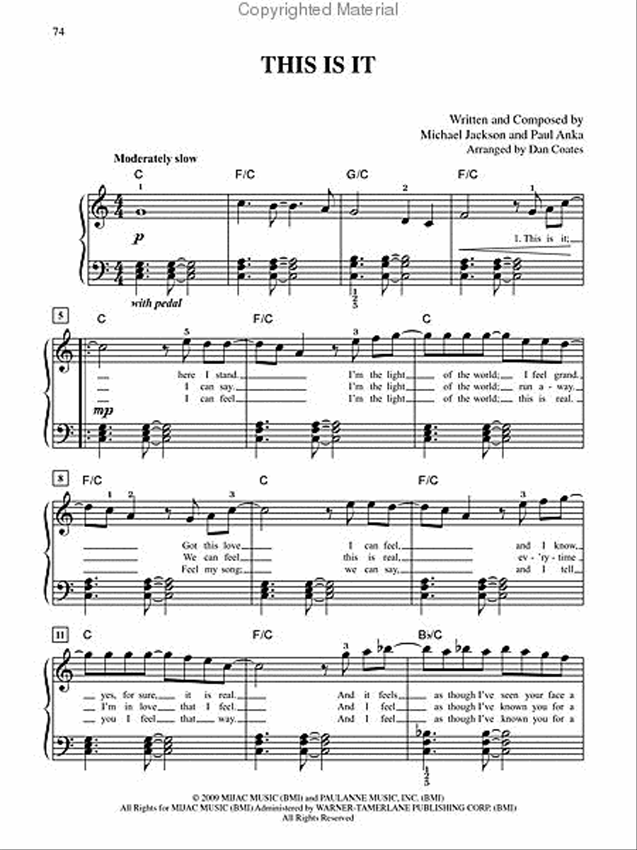 Michael Jackson's This Is It Easy Piano scores gallery preview page 5