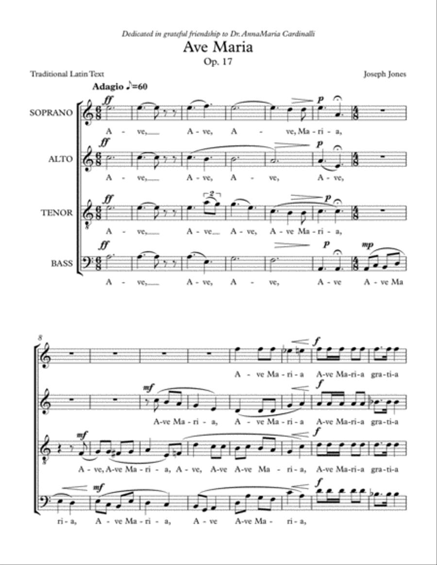 Ave Maria, Op. 17 4-Part scores gallery preview page 2