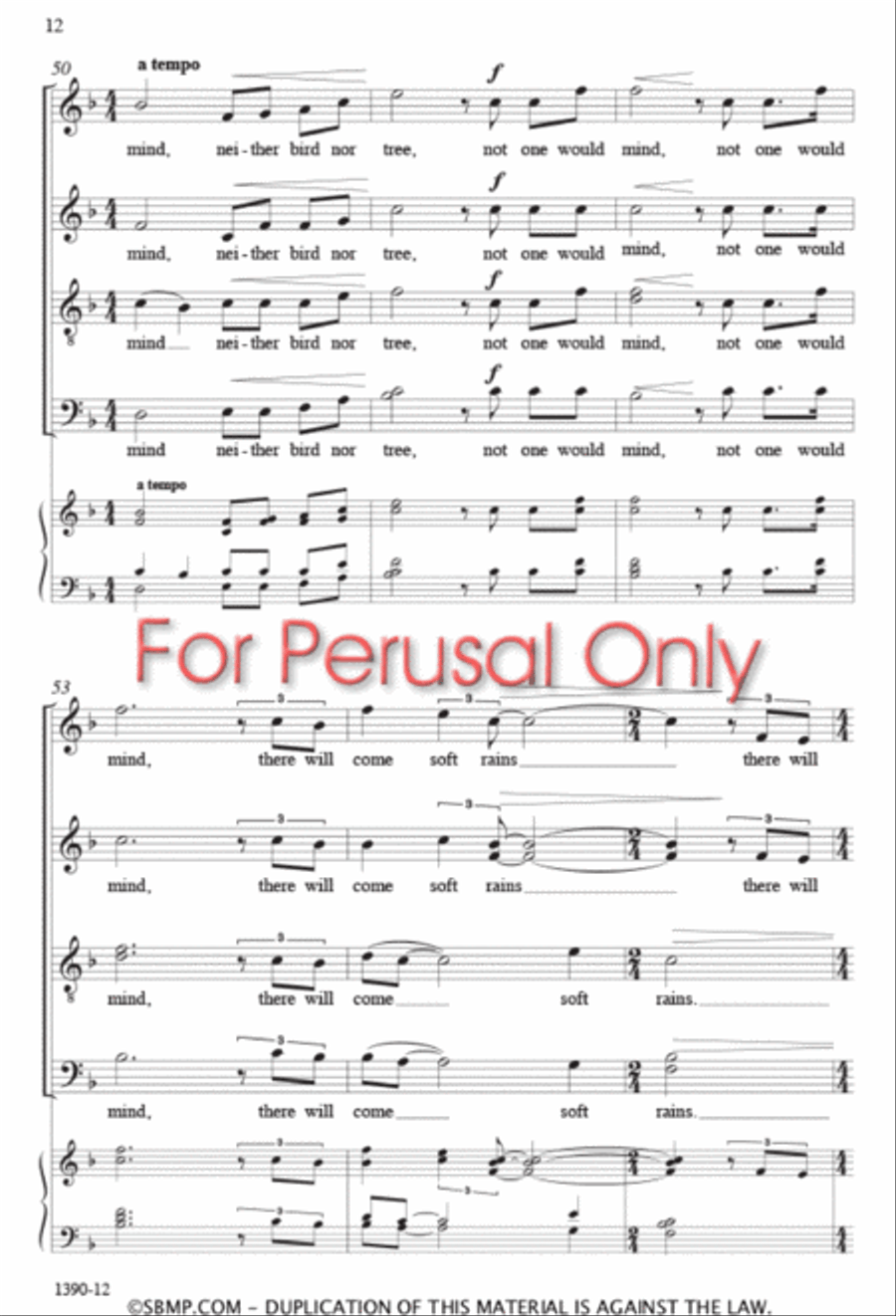 There Will Come Soft Rains - SATB divisi Octavo Divisi scores gallery preview page 11