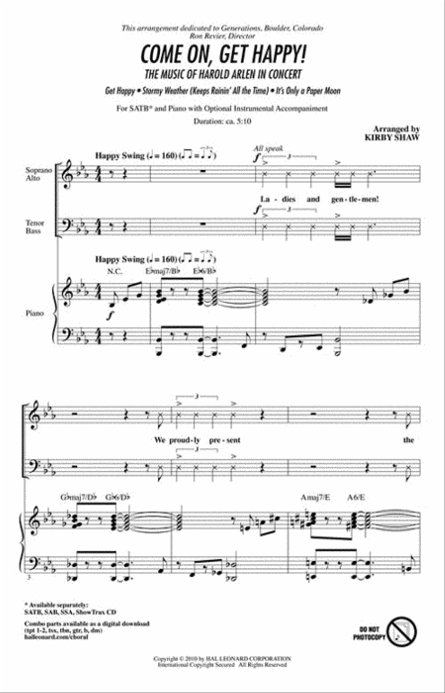 Come On, Get Happy! Vocal Jazz Ensemble scores gallery preview page 2