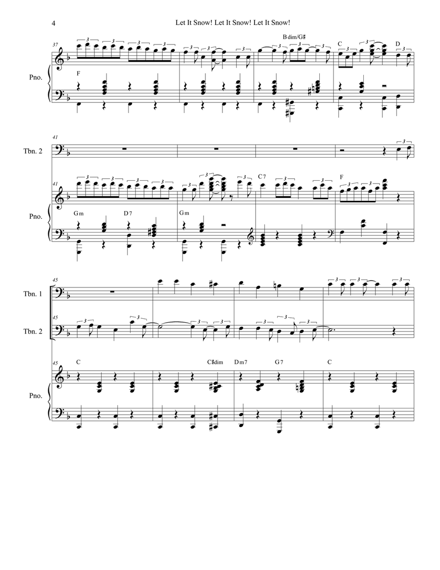 Let It Snow! Let It Snow! Let It Snow! Trombone Duet scores gallery preview page 4