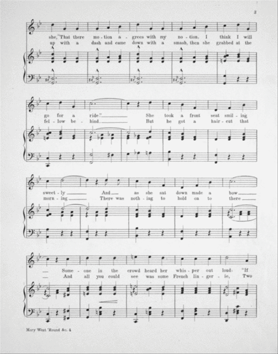 Mary Went 'Round And Around And Around (With a Bumpty Umpty Ay) Voice scores gallery preview page 3