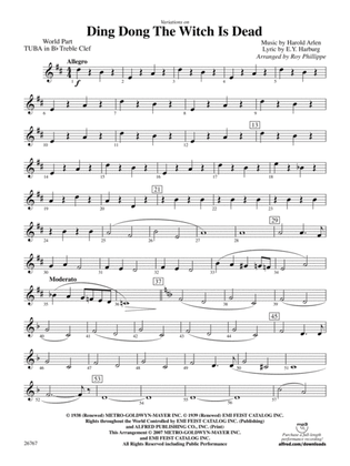 Variations on Ding Dong the Witch Is Dead (fromThe Wizard of Oz): (wp) B-flat Tuba T.C.