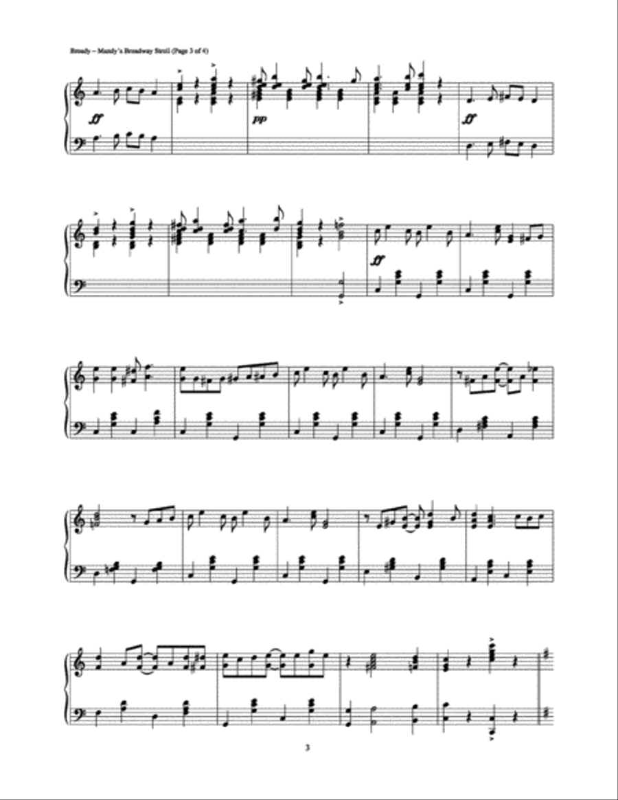 Mandy's Broadway Stroll Piano Solo scores gallery preview page 3