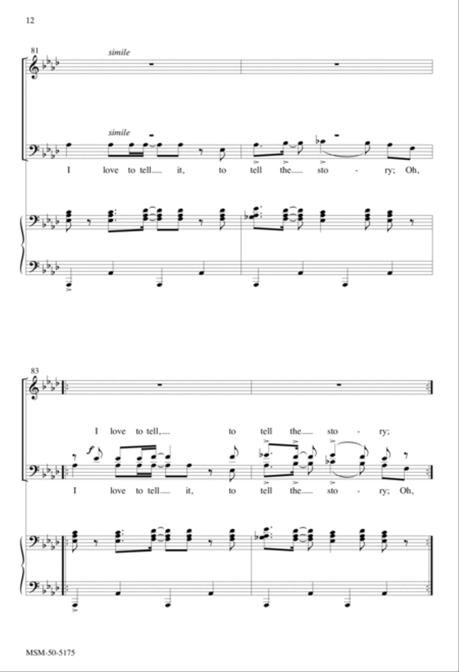 I Love to Tell the Story 4-Part scores gallery preview page 11