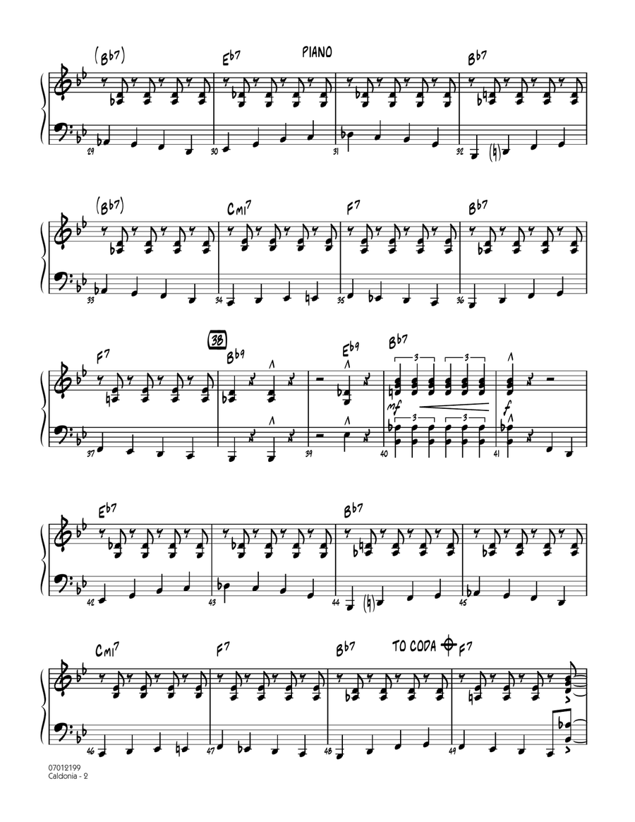 Caldonia (What Makes Your Big Head So Hard?) - Piano Jazz Ensemble scores gallery preview page 2