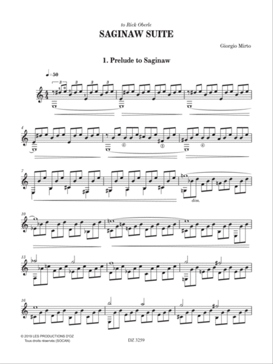 Saginaw Suite Classical Guitar scores gallery preview page 3