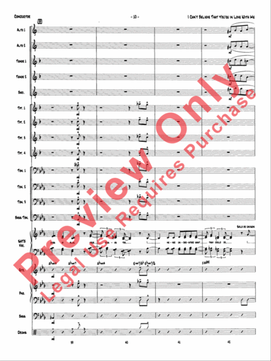I Can't Believe That You're in Love with Me (score only) Jazz Ensemble scores gallery preview page 13