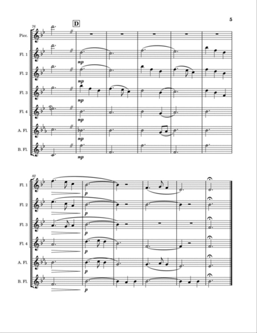 Silent Night Woodwind Ensemble scores gallery preview page 5