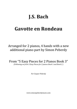 Book cover for Gavotte en Rondeau (J.S. Bach) for 2 pianos (additional piano part by Simon Peberdy)