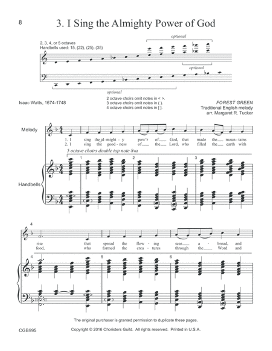 Easy Hymn Accompaniments Handbell Choir scores gallery preview page 7