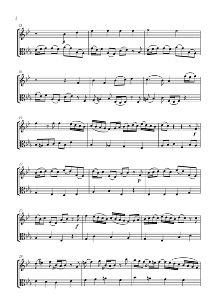 Johann Sebastian Bach - Wachet auf, ruft uns die Stimme (for French Horn and Viola) Horn scores gallery preview page 2