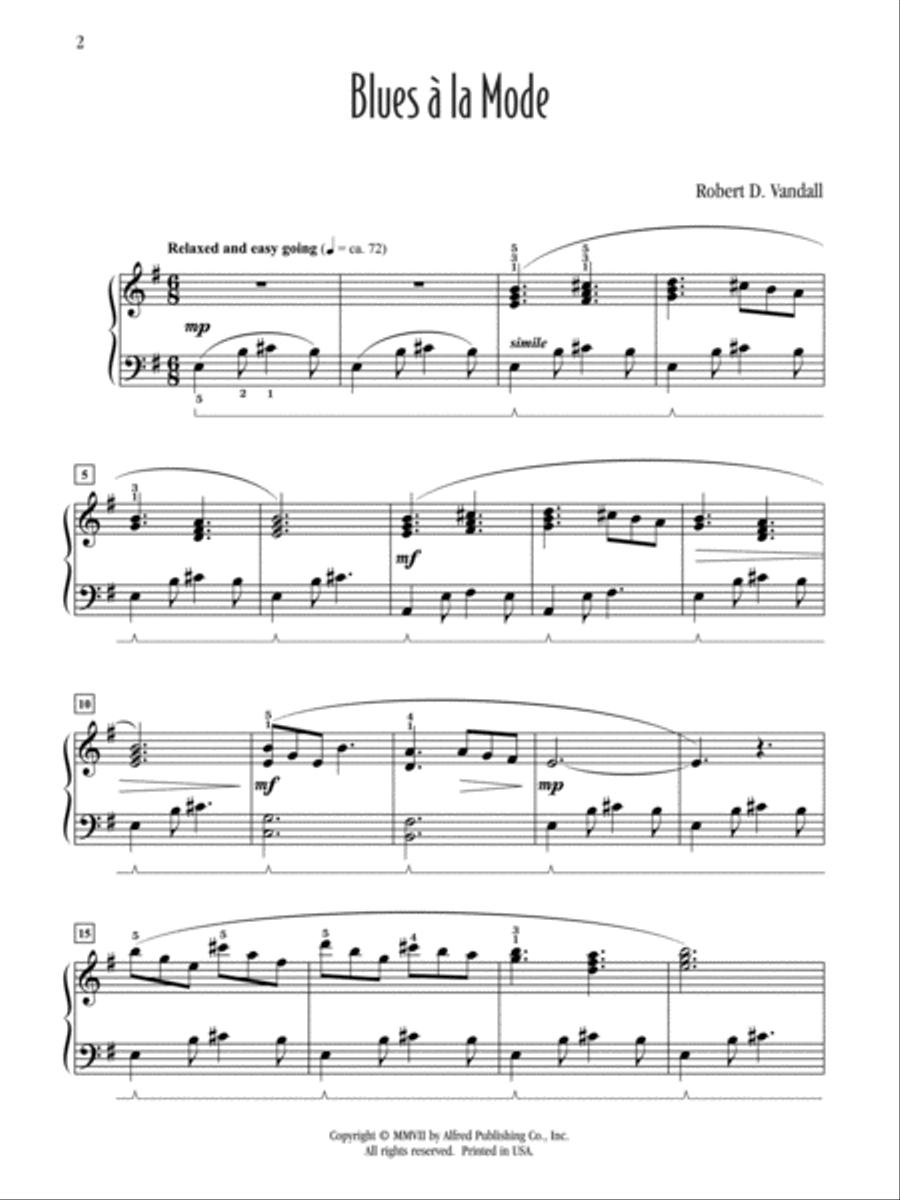 Blues à la Mode Piano Solo scores gallery preview page 2