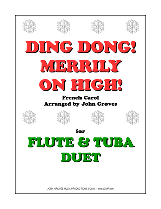 Book cover for Ding Dong! Merrily on High! - Flute & Tuba Duet