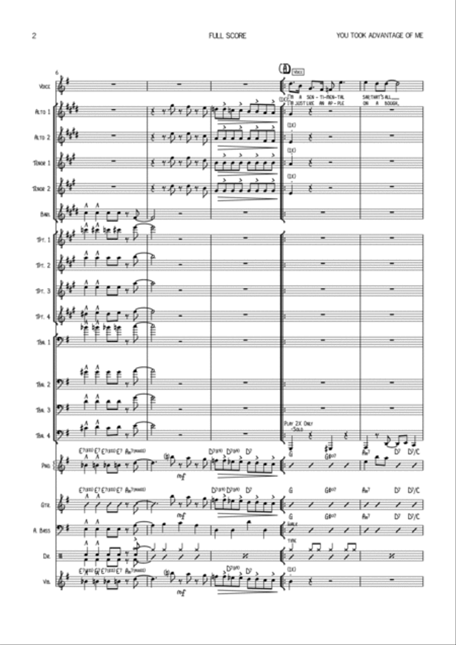 You Took Advantage Of Me Jazz Ensemble scores gallery preview page 2