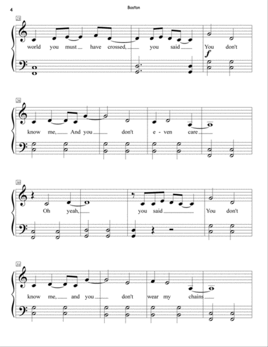 Boston Easy Piano scores gallery preview page 4