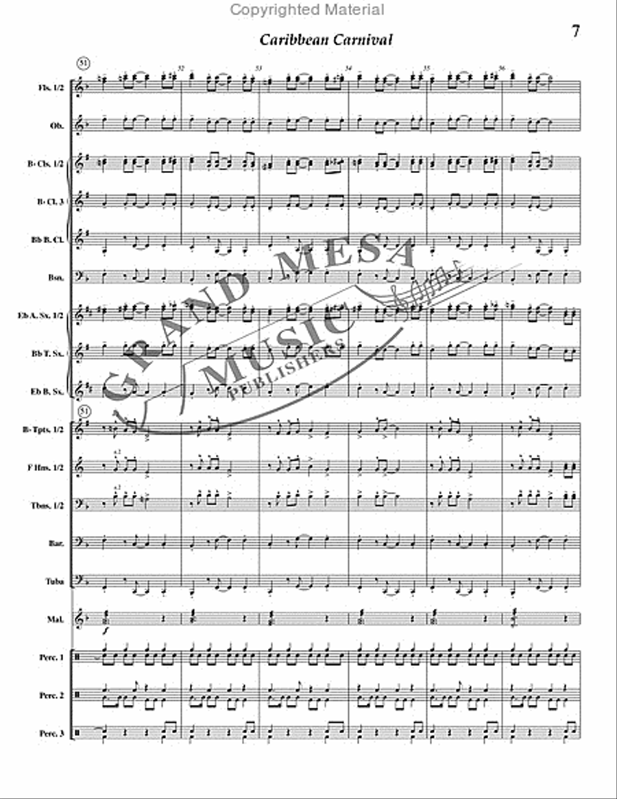 Caribbean Carnival Concert Band scores gallery preview page 8