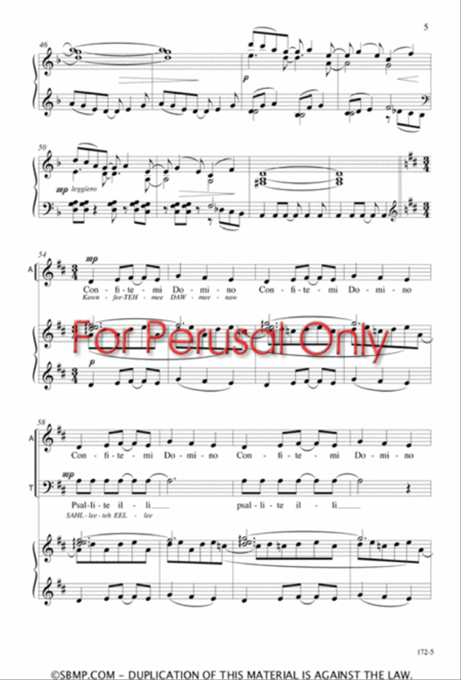 Exsultate Justi in Domino 4-Part scores gallery preview page 5