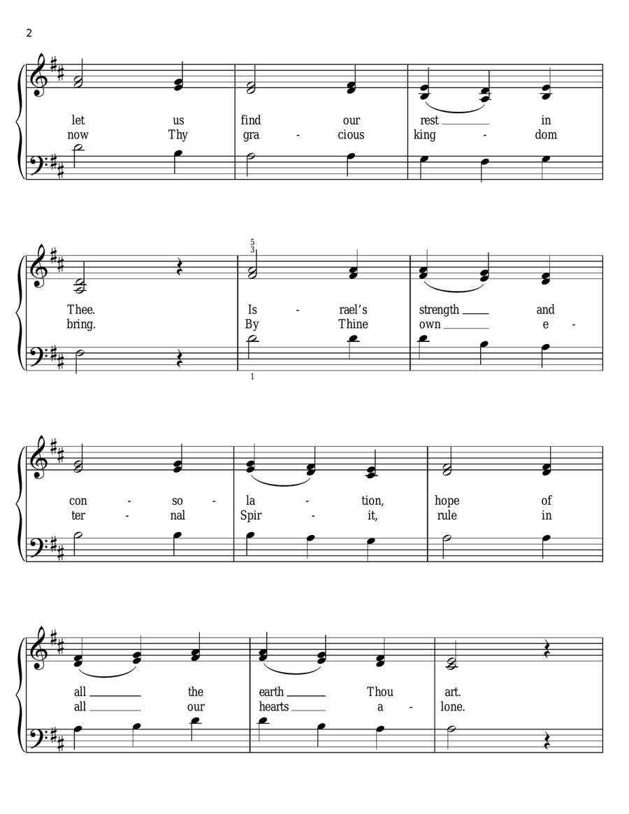 Come, Thou Long-Expected Jesus Easy Piano scores gallery preview page 2