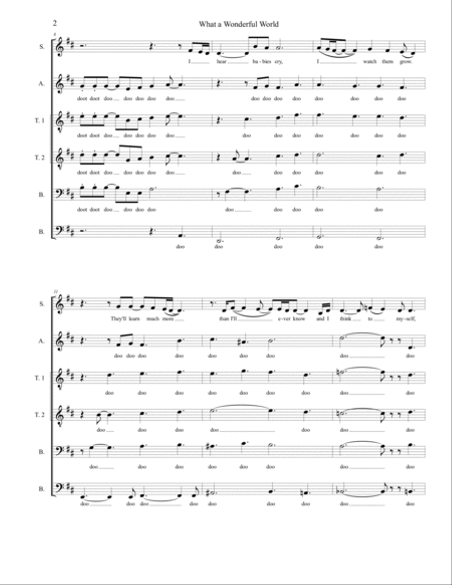 What A Wonderful World Divisi scores gallery preview page 2