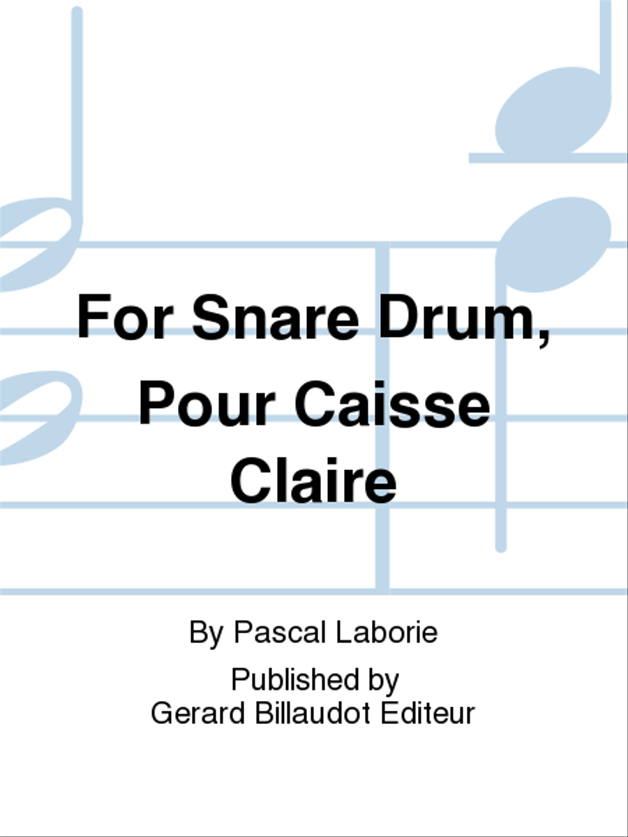 For Snare Drum, Pour Caisse Claire Percussion scores gallery preview page 1