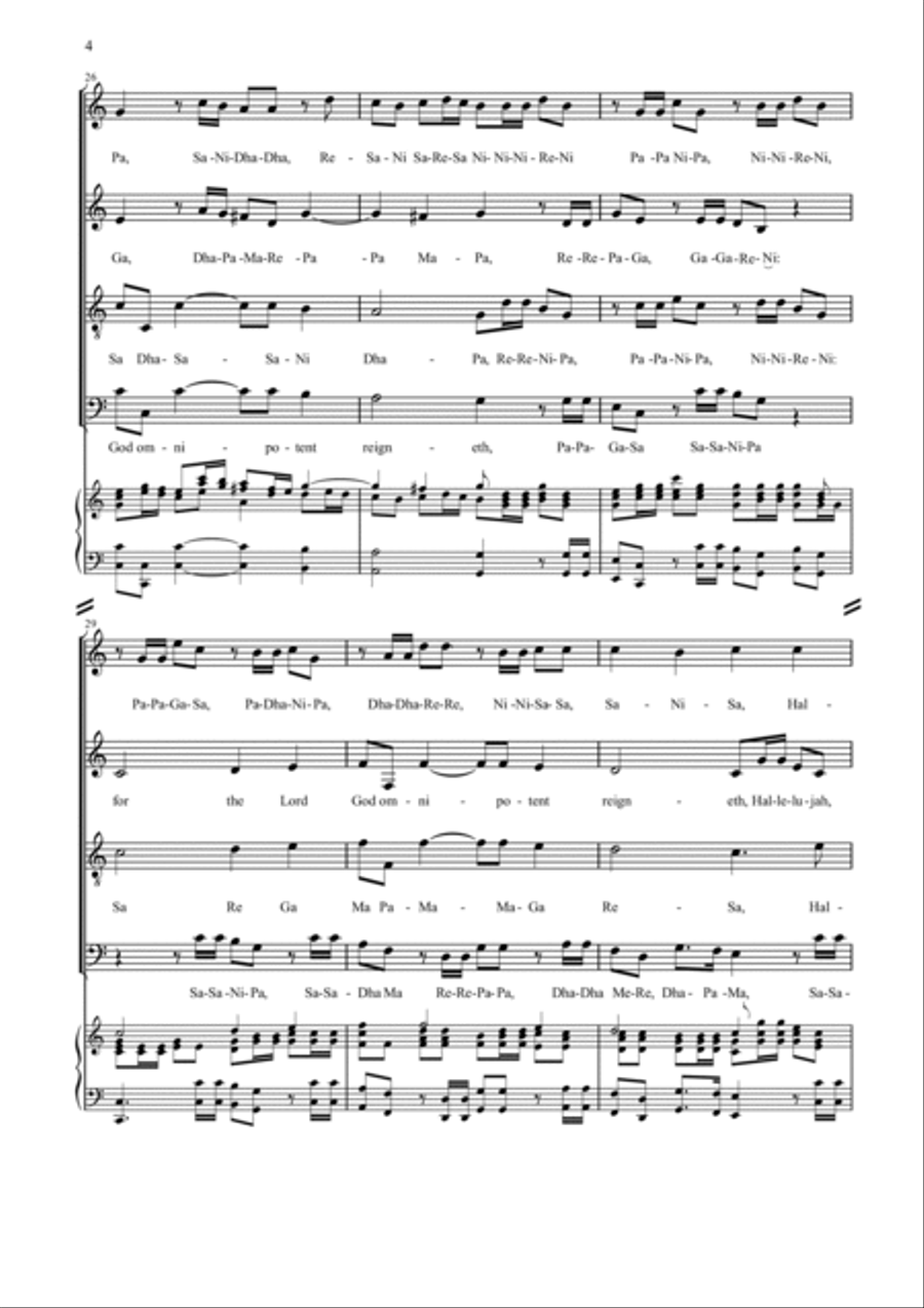 Hallelujah Chorus (Eastern) 4-Part scores gallery preview page 4