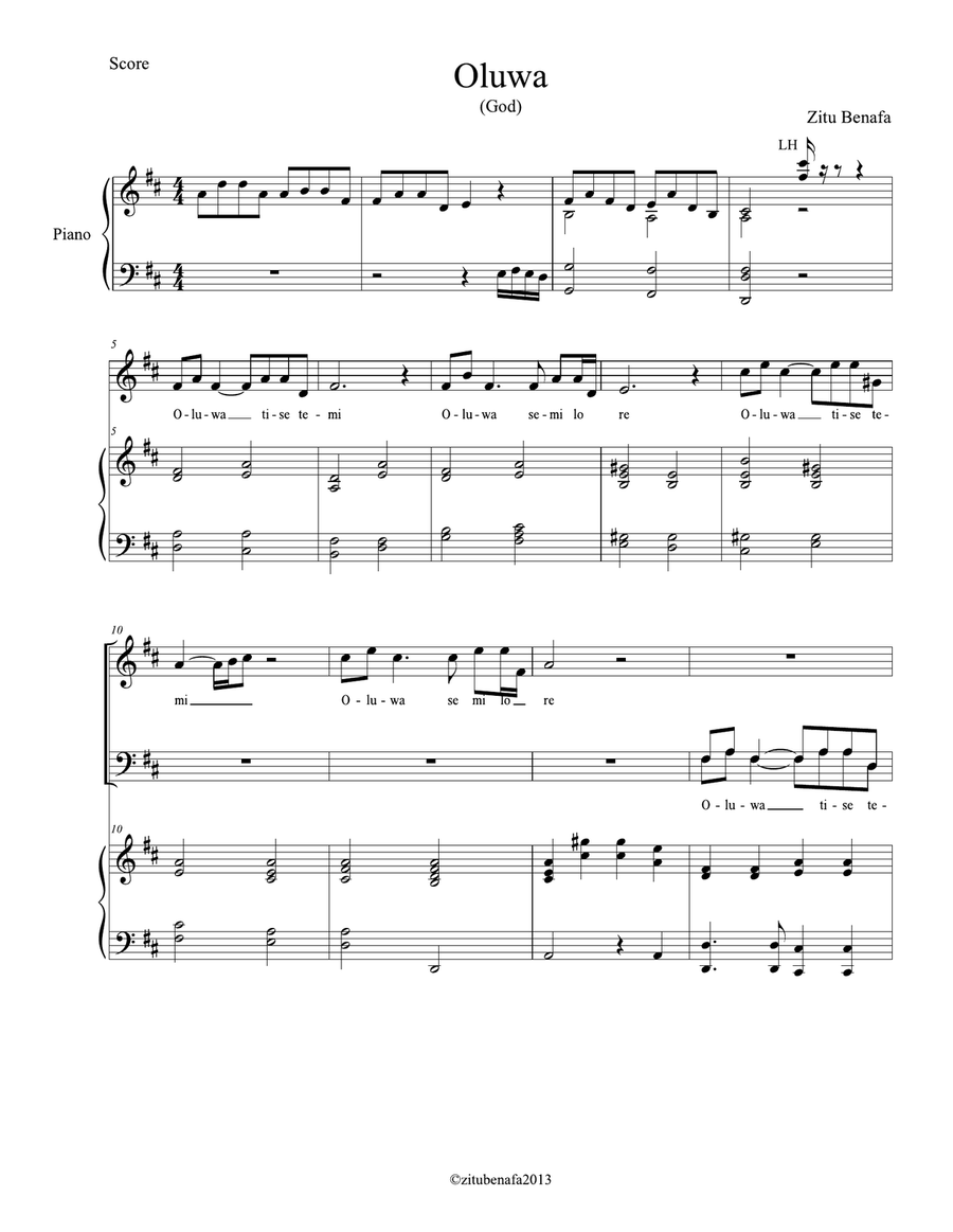 Oluwa Oluwa 4-Part scores gallery preview page 2