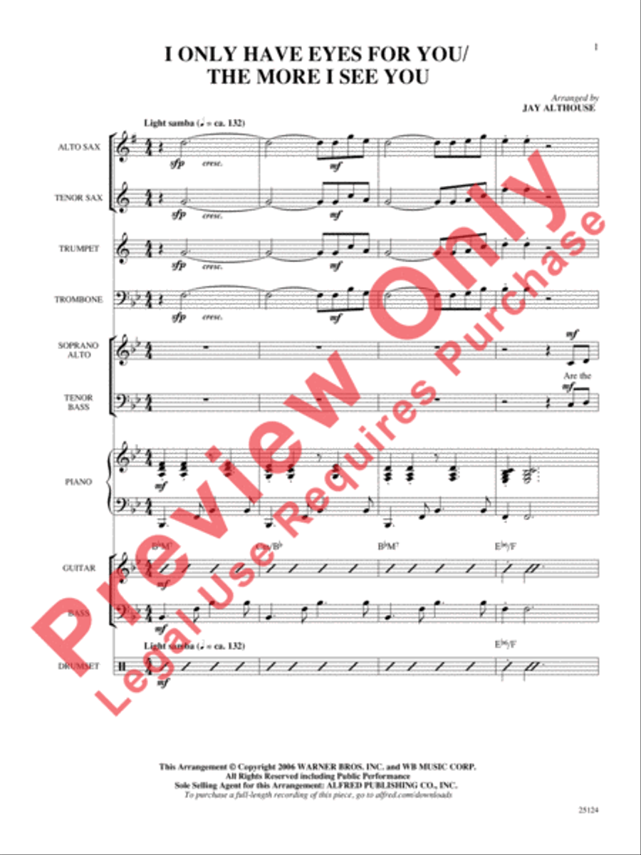 I Only Have Eyes for You / The More I See You Choir scores gallery preview page 2