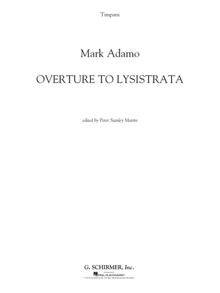 Overture to Lysistrata (arr. Peter Stanley Martin) - Timpani