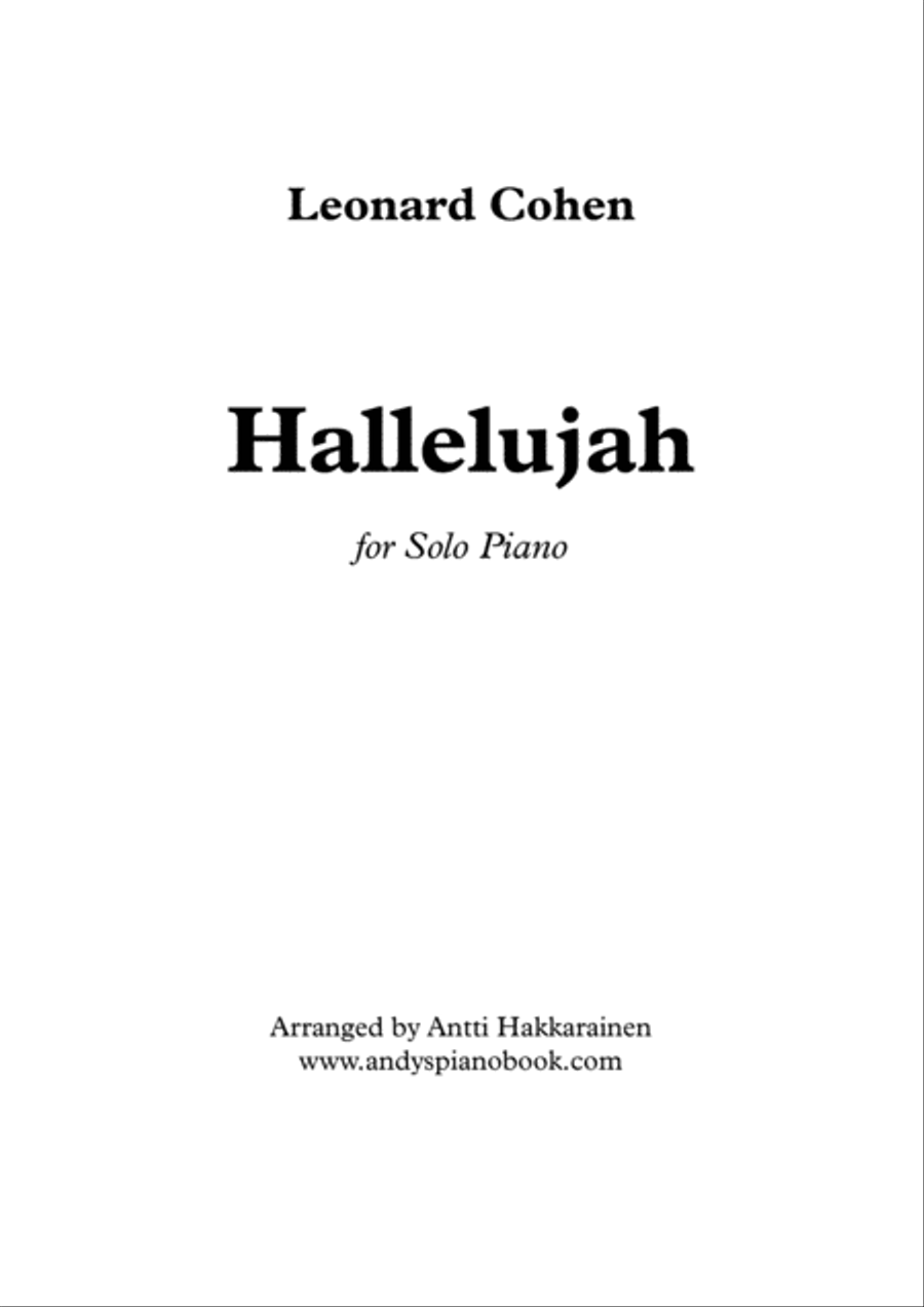 Hallelujah Piano Solo scores gallery preview page 1