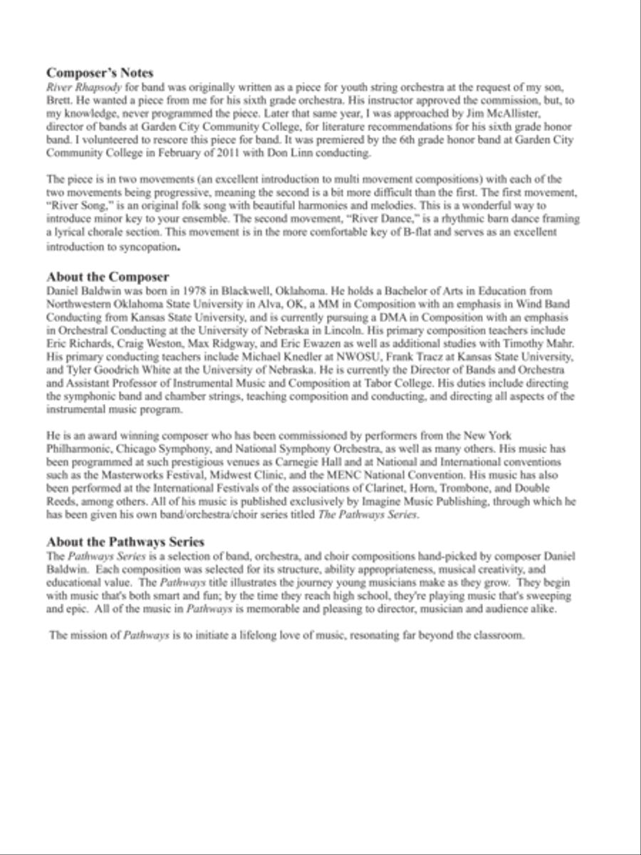 River Rhapsody Concert Band scores gallery preview page 2
