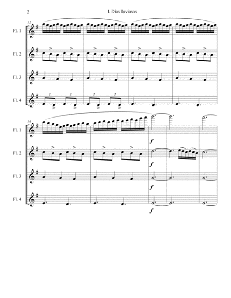 Días lluviosos Flute Solo scores gallery preview page 2