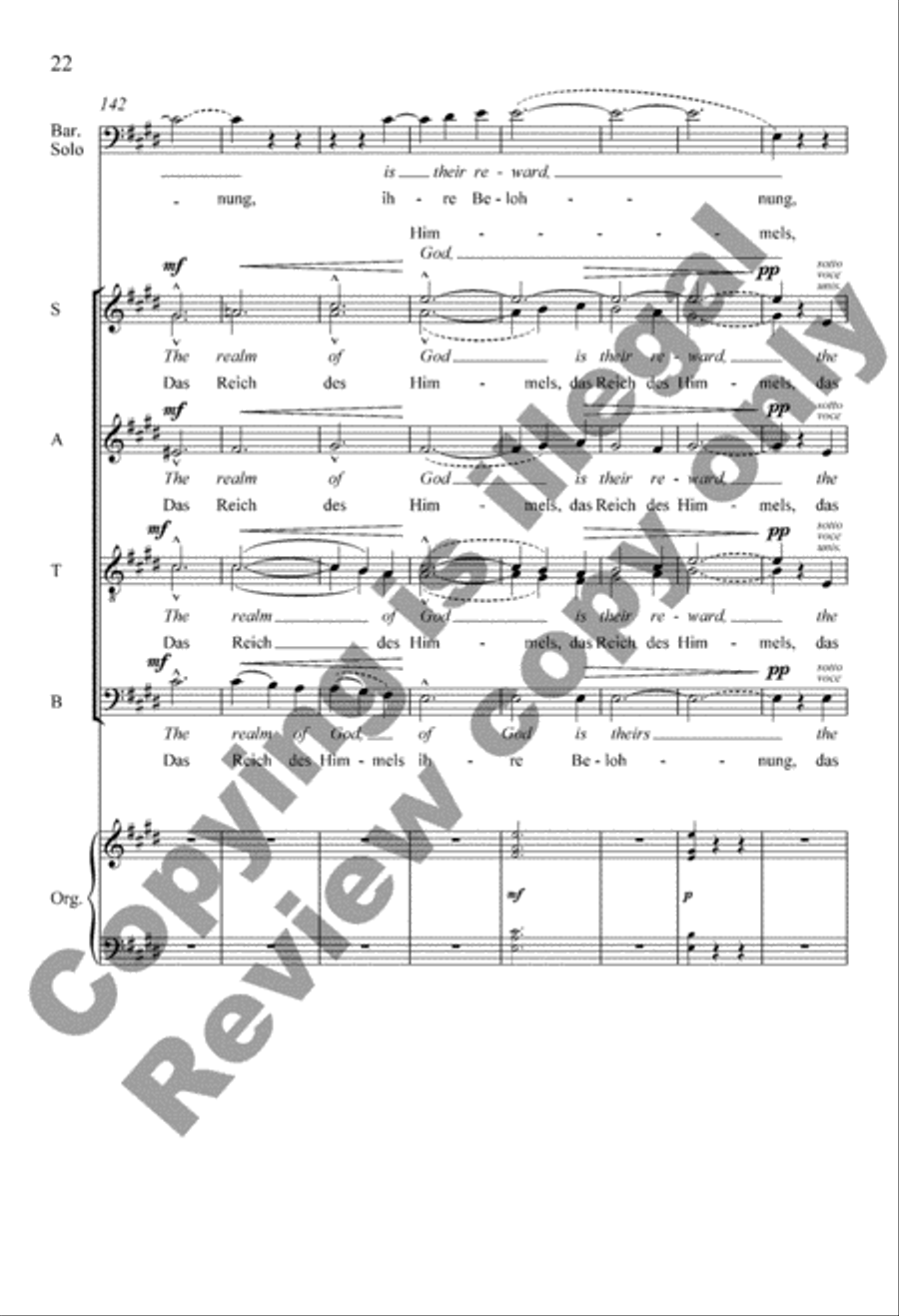 The Beatitudes (Die Seligkeiten) Divisi scores gallery preview page 21