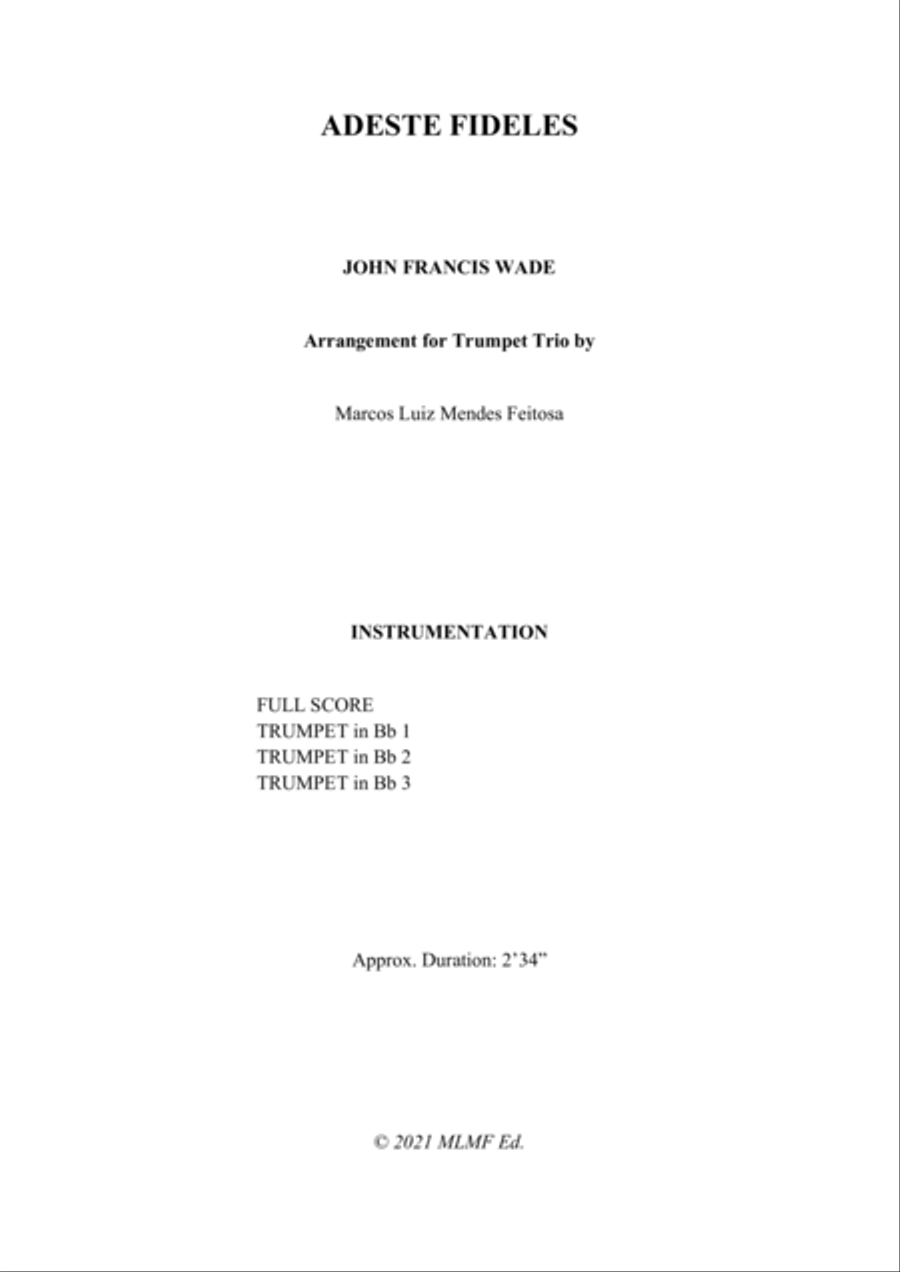Adeste Fideles - Trumpet Trio Trumpet Trio scores gallery preview page 2
