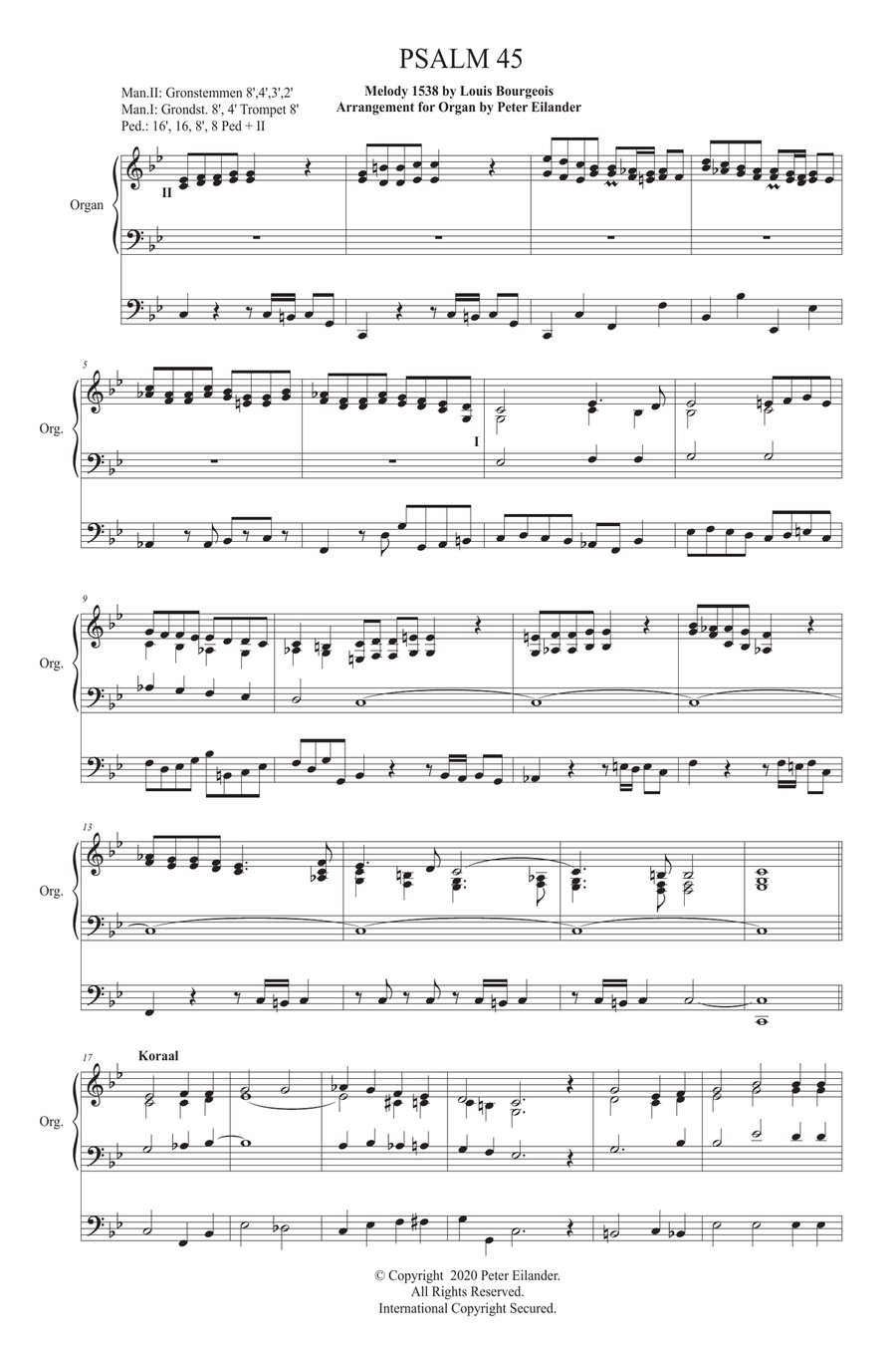 PSALM 45 for Organ Organ Solo scores gallery preview page 1