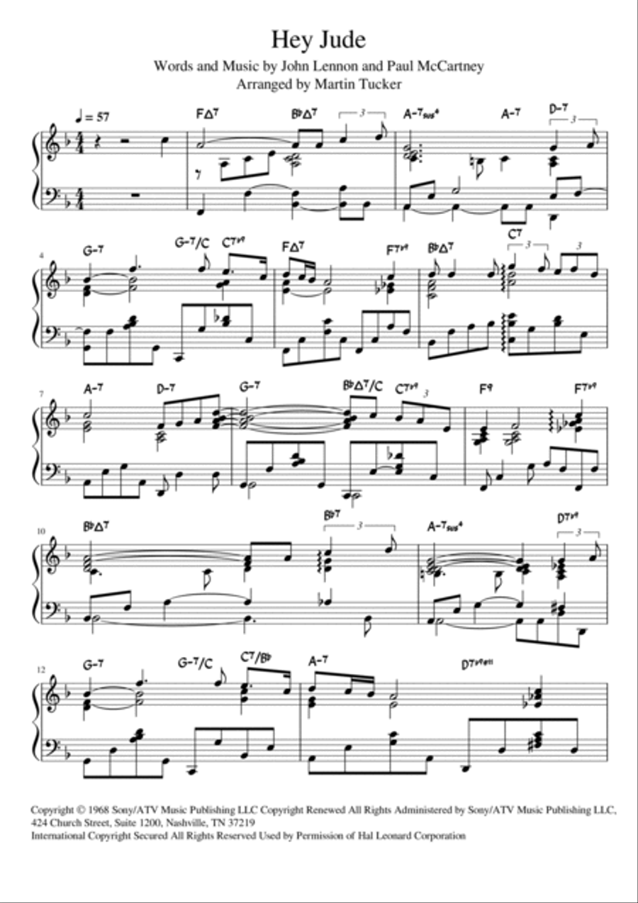 Hey Jude Hey Jude Piano Solo scores gallery preview page 2