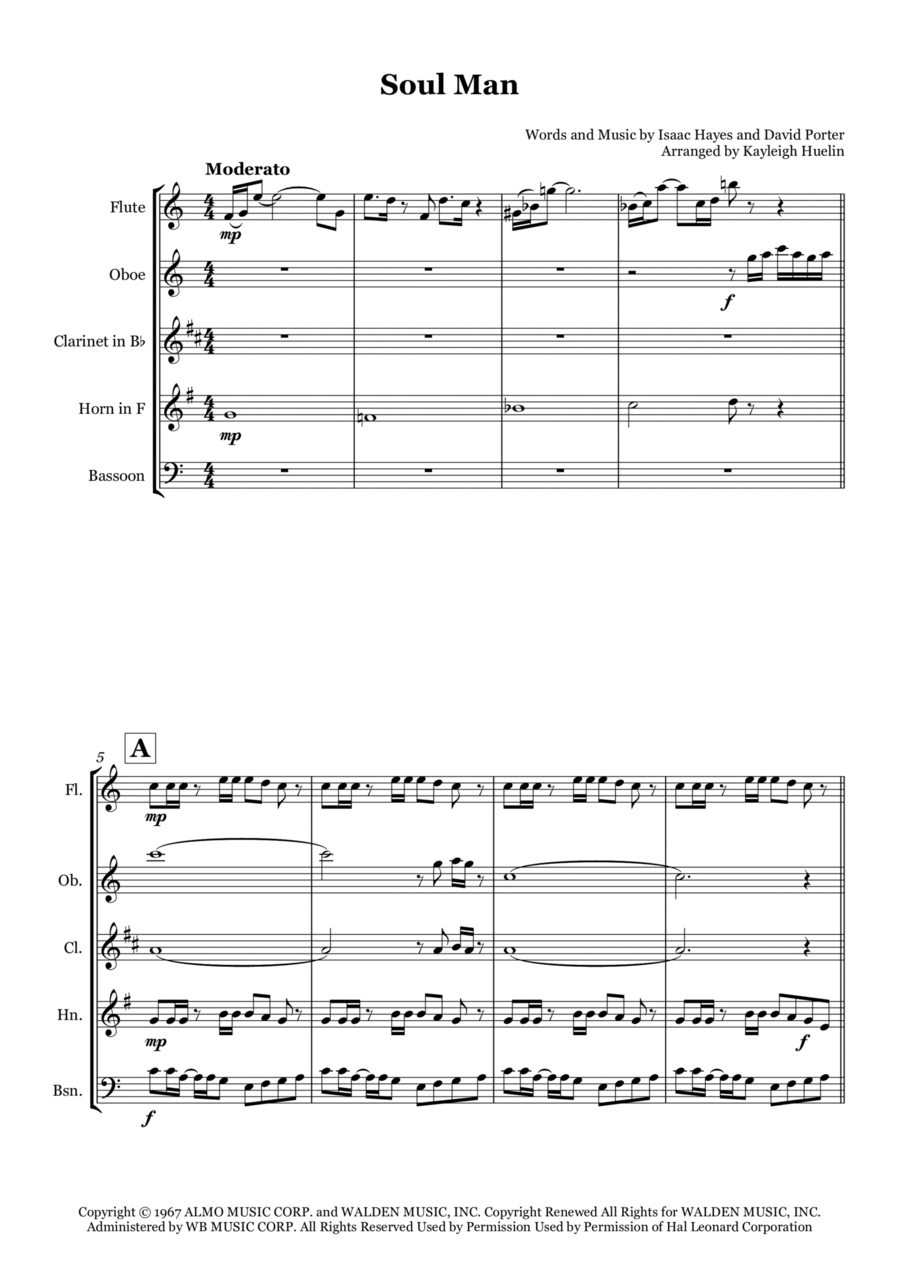 Soul Man Soul Man Woodwind Quintet scores gallery preview page 1