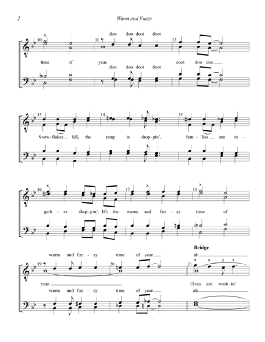 Warm and Fuzzy (arr. Peter Benson) TTBB scores gallery preview page 2