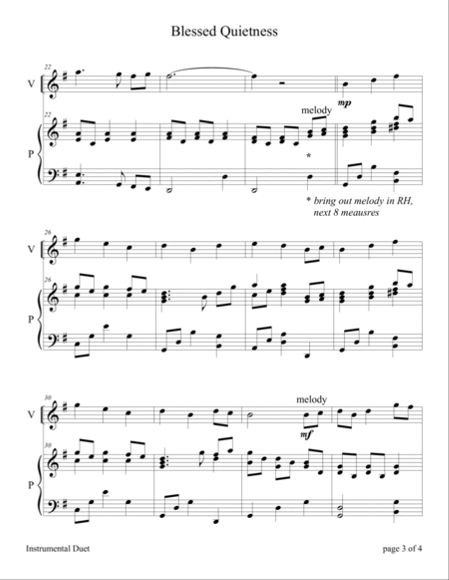Praise Him with Stringed Instruments: Collection of 10 Hymns for Violin Solo with Piano Violin Solo scores gallery preview page 6