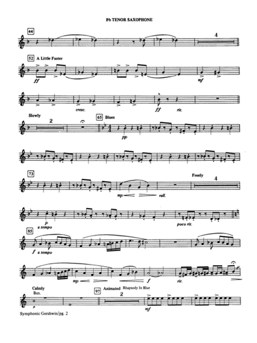The Symphonic Gershwin: B-flat Tenor Saxophone