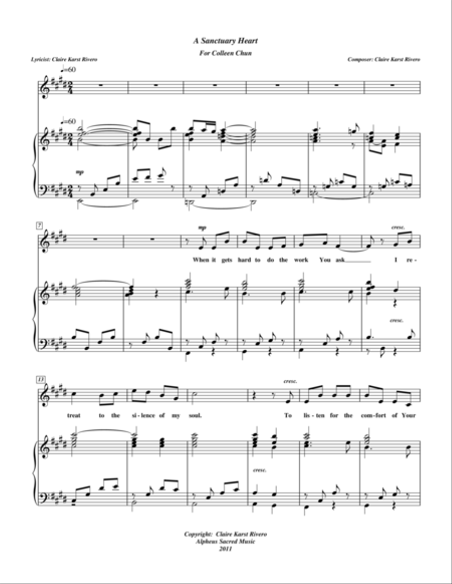 A Sanctuary Heart Voice Solo scores gallery preview page 1
