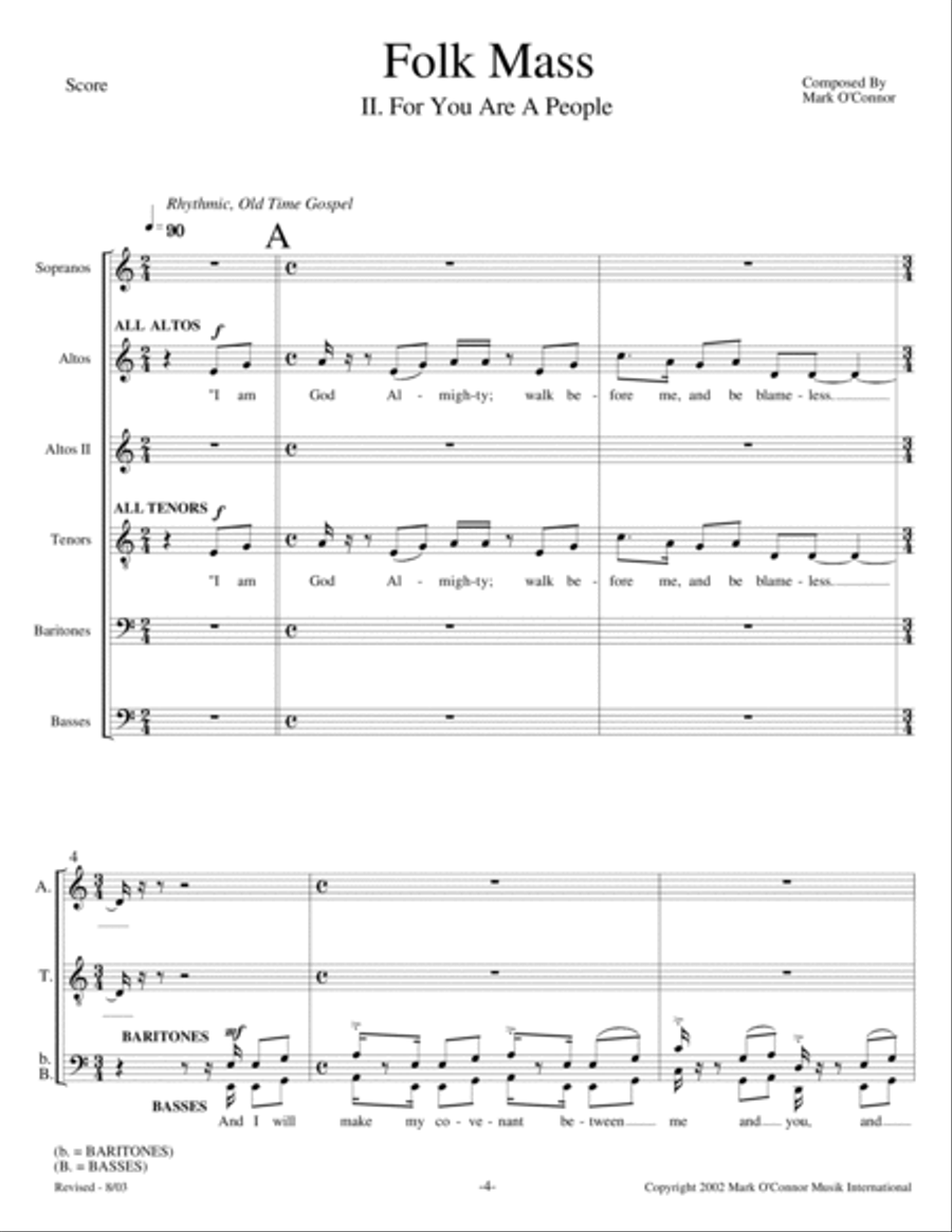 Folk Mass (Vocal Choir, 7 Movements) 4-Part scores gallery preview page 6